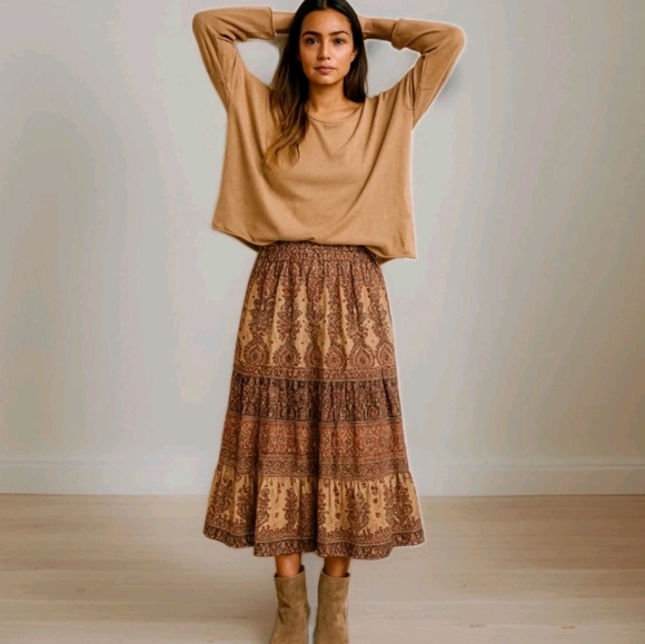 it is well LA Sweaters - It Is Well LA Boxy Sweater Tan Lightweight Oversized Rolled Neck Size M